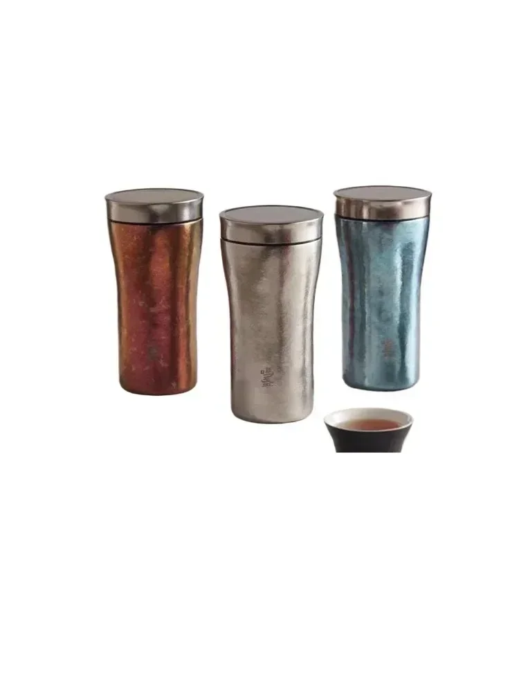 

Pure titanium thermos cup, double-layer vacuum titanium men's office tea cup, business gift titanium water cup
