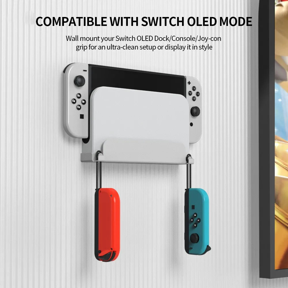 Support d'étagère mural pour Nintendo Switch, kit de montage mural, support d'invite de montage, console PRYour Switch en toute sécurité, près ou à la télévision