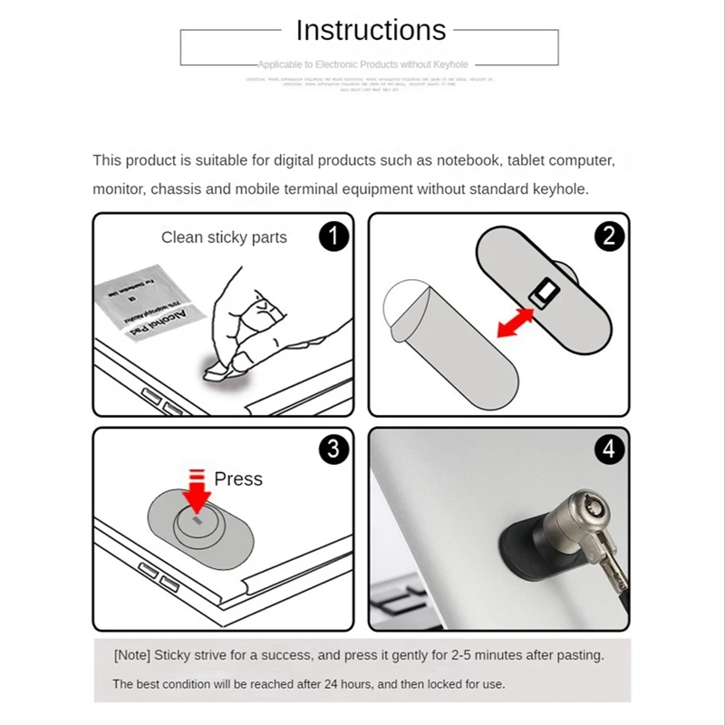 Trou de Verrouillage Antivol pour Ordinateur Portable et Tablette, Pièces de Base de Verrouillage de Sécurité, 5 Pièces