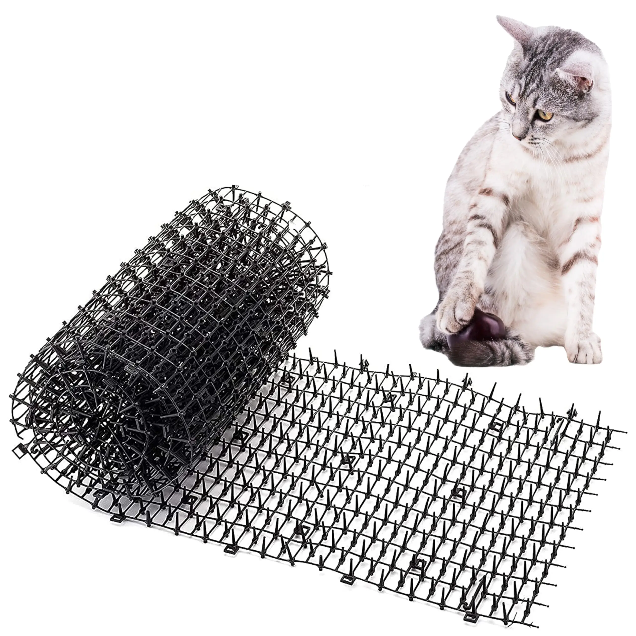 Estera disuasoria para gatos, repelente de red para perros y gatos, estera con puntas de plástico para entrenamiento, para mantener los perros y gatos, protege las plantas