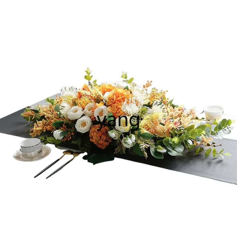 

LTT Western Restaurant Long Table Desktop Simulation Flower Hotel High-end Modern Decoration Silk Flower