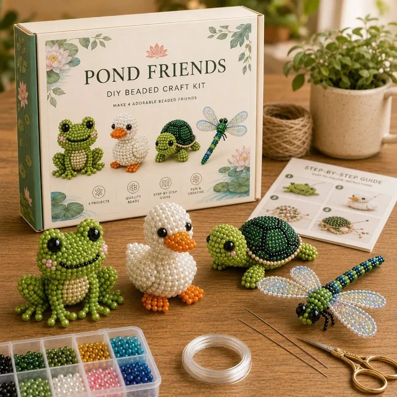 2026 Neues Tier-Perlenstickerei-DIY-Set: Einfaches Stickerei-Bastelset mit Anleitung, handgemachtes Kunst-Dekorations-Geschenkset