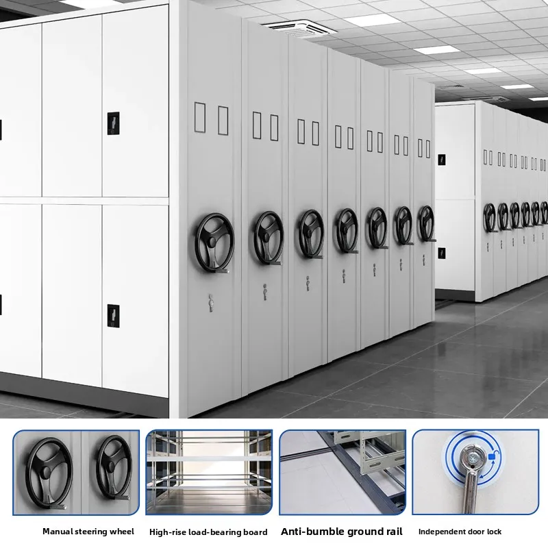 Dense Cabinet Archives Intelligent Dense Rack Steel File Cabinet Hand-crank Electric Financial Certificate Cabinet Data Shelf