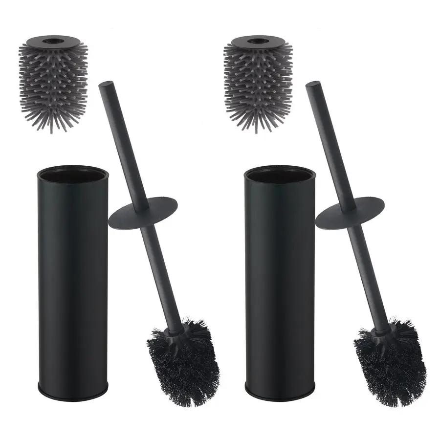 

Brush and Holder,Stainless Steel Toilet Brushes for Bathroom with Holder 2pack Black