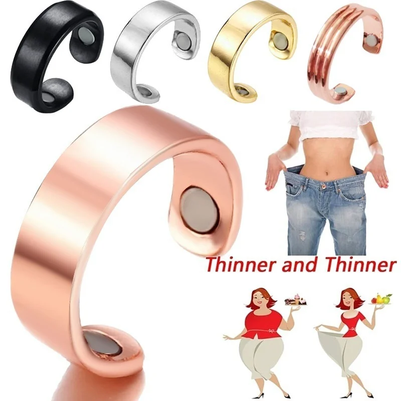 Personalized Magnetic Health Ring Rose Gold Creative Jewelry European and American Open End Ring