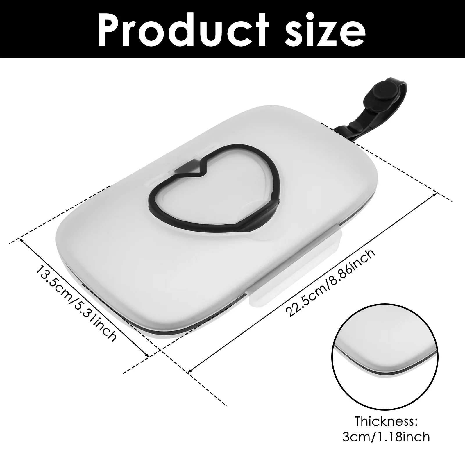 2 Pcs Wipes Dispenser Portable Baby Wipe Storage Box Case Sealing Design Lids Container Heart Shaped Lid Adult Reusable view 6