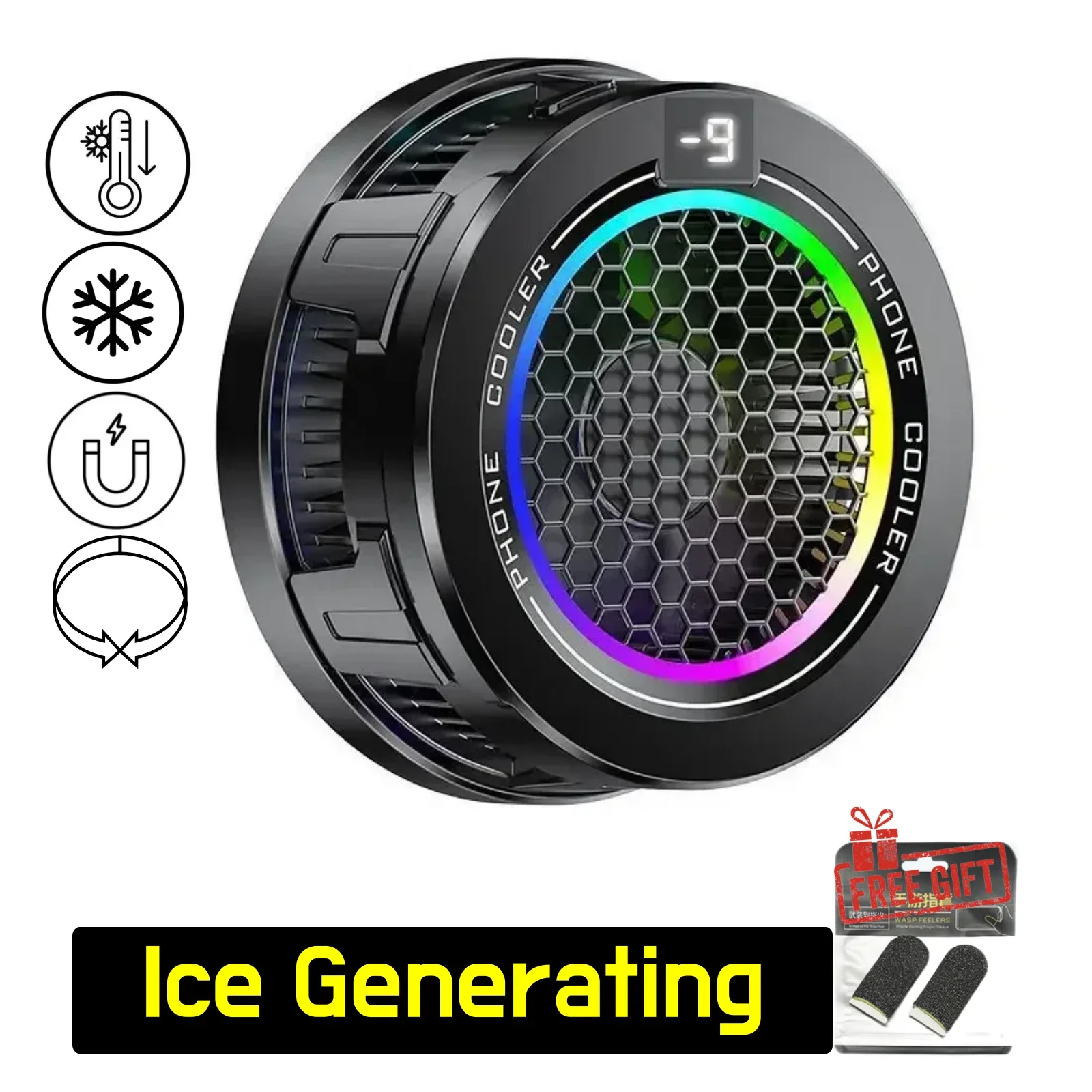 X108 Extreme Cooling Phone Cooler 3-Gear Adjustable for iPhone Android with Freezing Technology