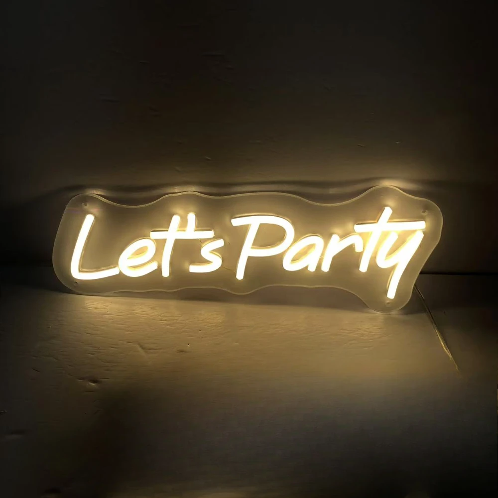 Lets Party Neon Sign Wedding Birthday Party Bedroom Room Home Decor Neon Sign Gifts Neon Lets Party Light   Art Decorative