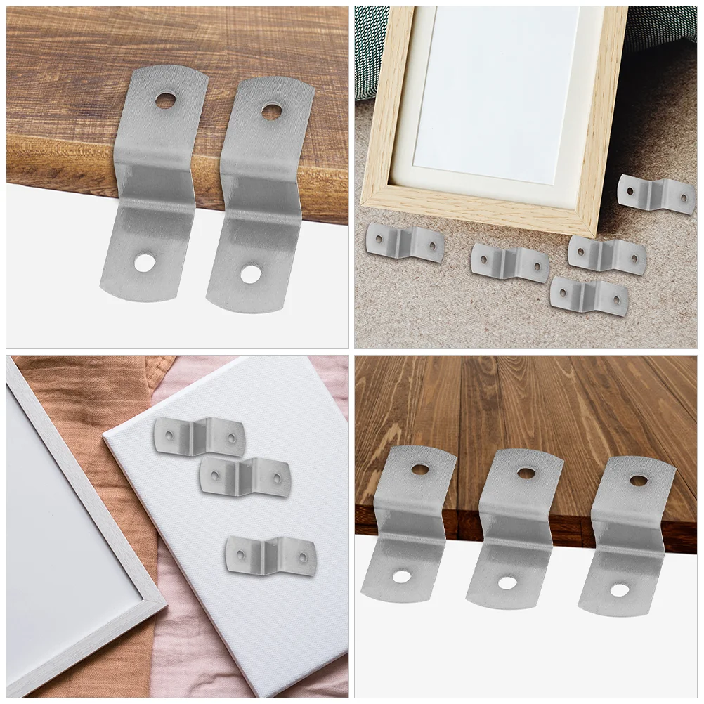 Clips de cadres photo en argent, 50 pièces, code d'angle, matériel crochet, encadrement, support rapide, photo de bureau, toile