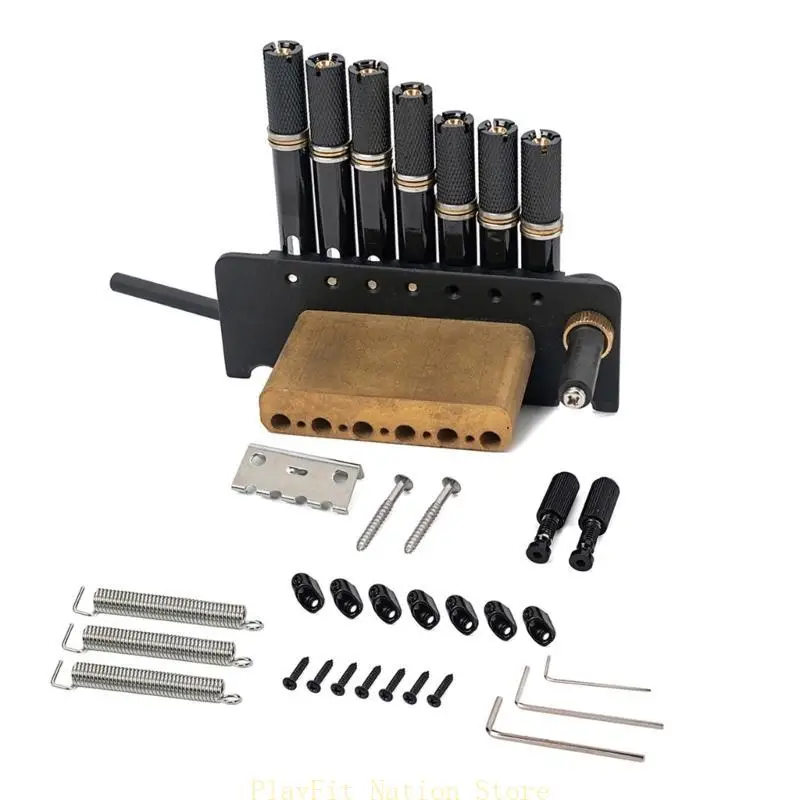 

242F Headless Guitar Bridge Tremolo System Set with Mounting Screws Tailpiece 6/7 Strings Electric Guitar Replacement Parts