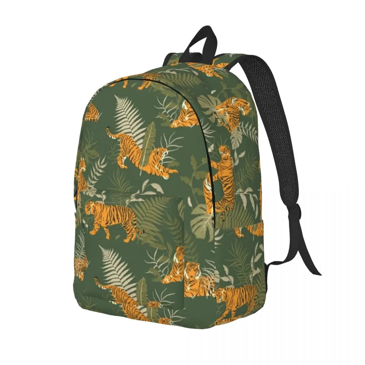 Tiger In The Jungle Backpack for Boy Girl Kids Student School Bookbag Tiger Animal Predator Daypack Preschool Primary Bag Sports