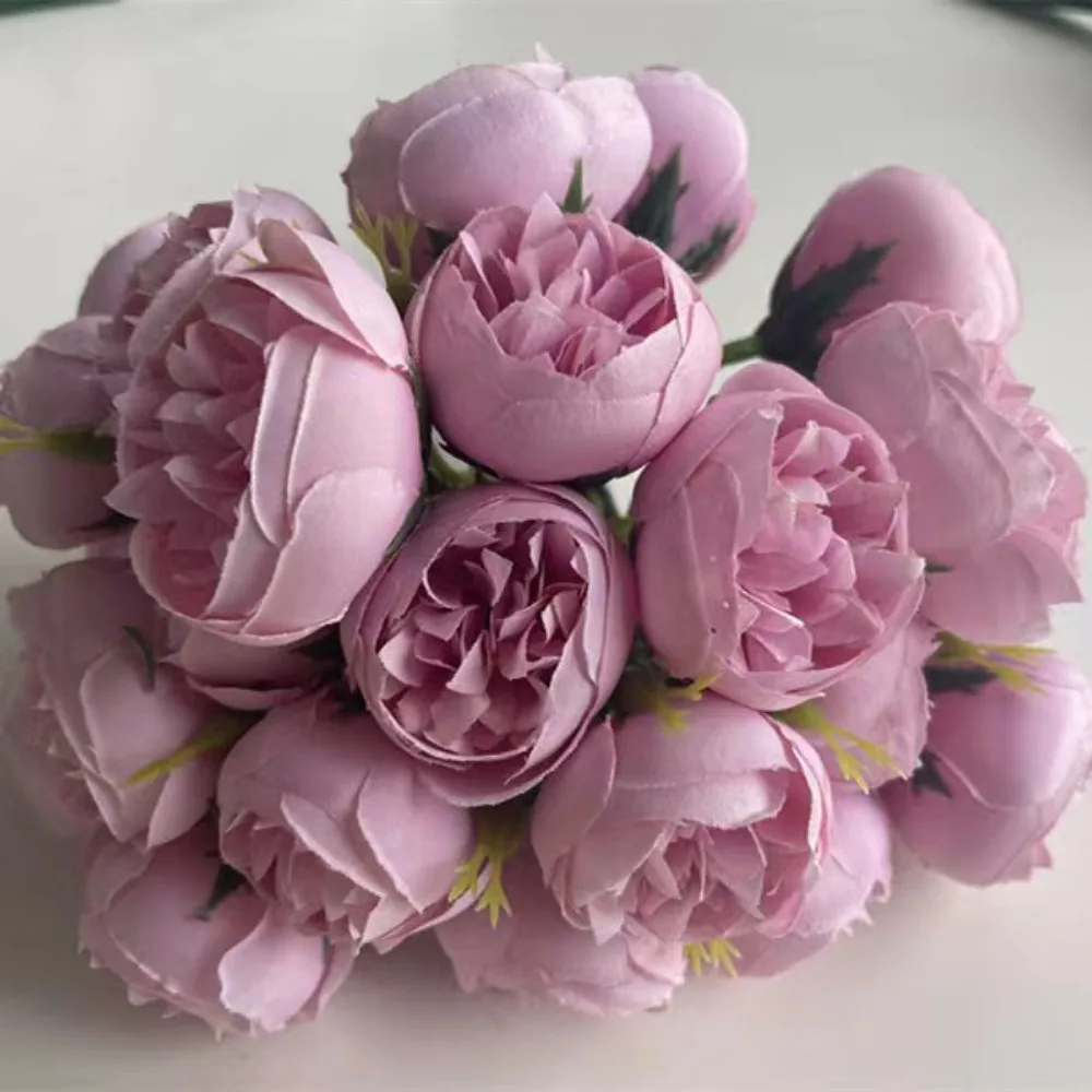 Bridal Bouquet 27 Heads Emulational Peony Tea Rose Silk Artificial Peony Bouquet Peony 30cm Bride Flower Garden
