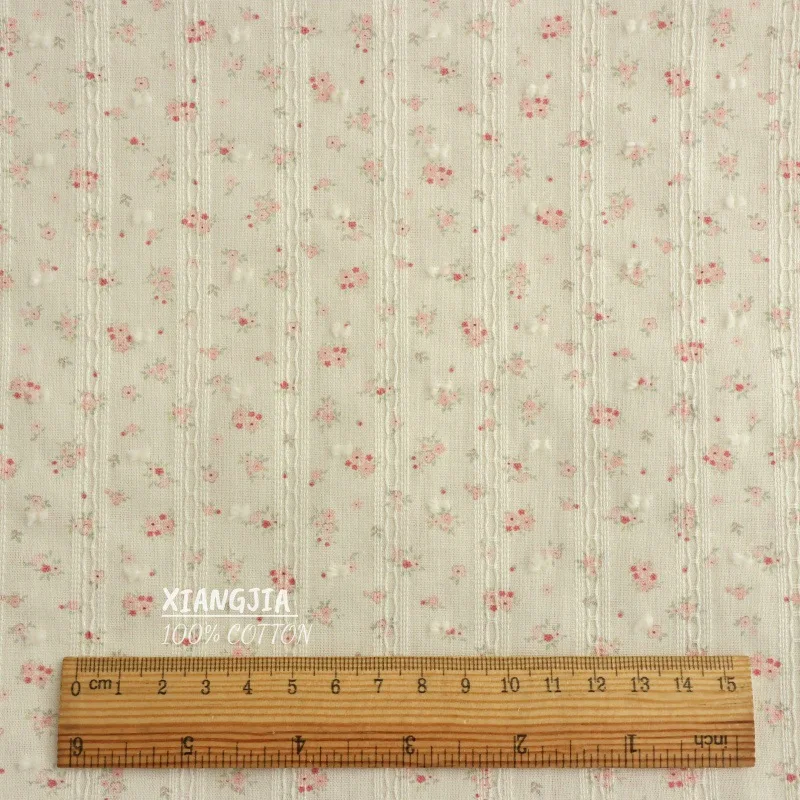 145x50cm Striped Jacquard Pure Cotton Fabric for Curtains Shirts Dresses Sewing Cloth
