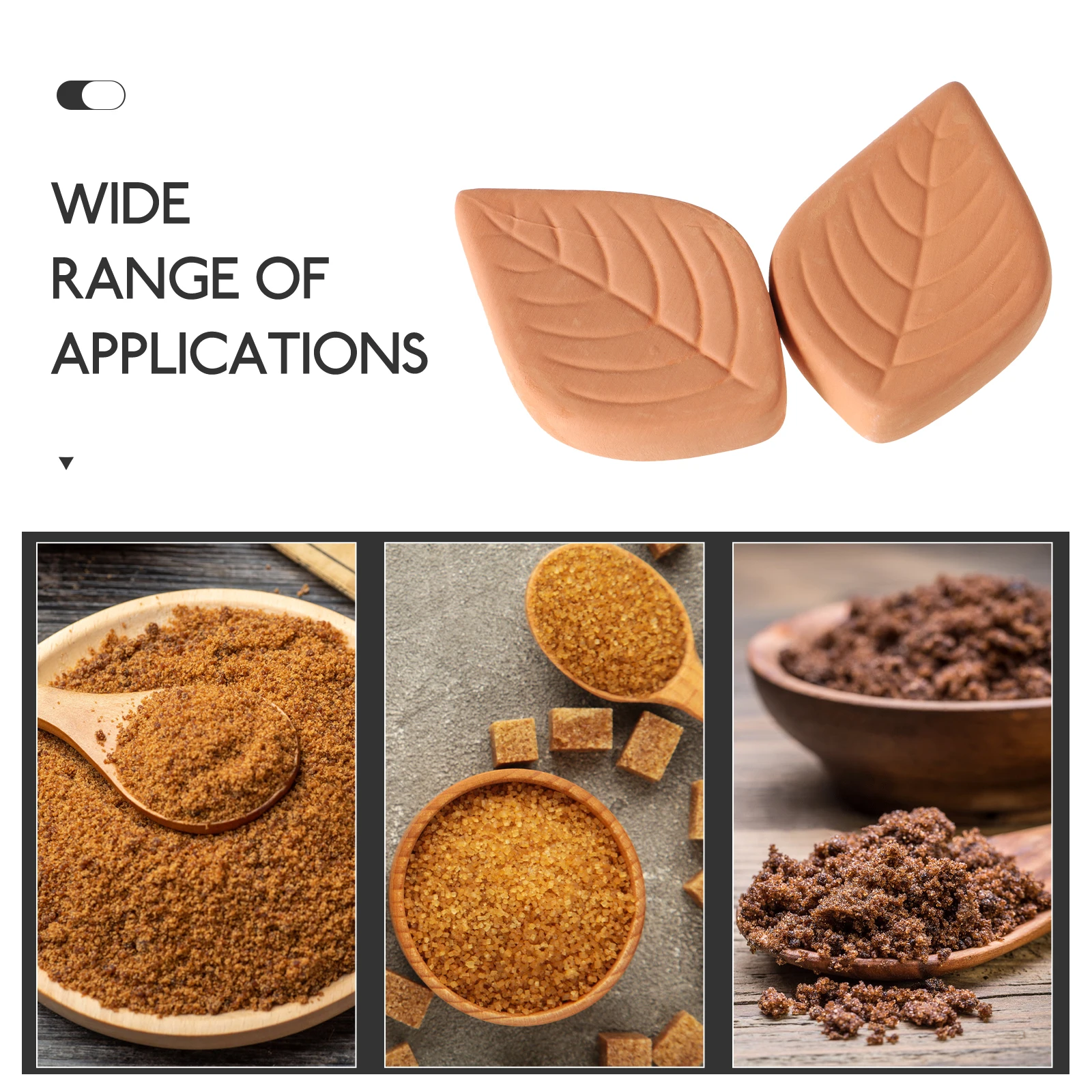 

6pcs Leaf Shaped Brown Keeper Reusable Terracotta Softener For Food Container Storage Reusable Keeper Terracotta Food Box Sugar