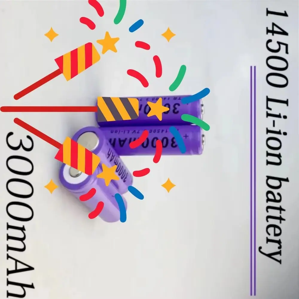 

14500 Li-ion Rechargeable Battery 3.7V 3000mAh for LED Flashlight Torch Toys with Charger New 100%