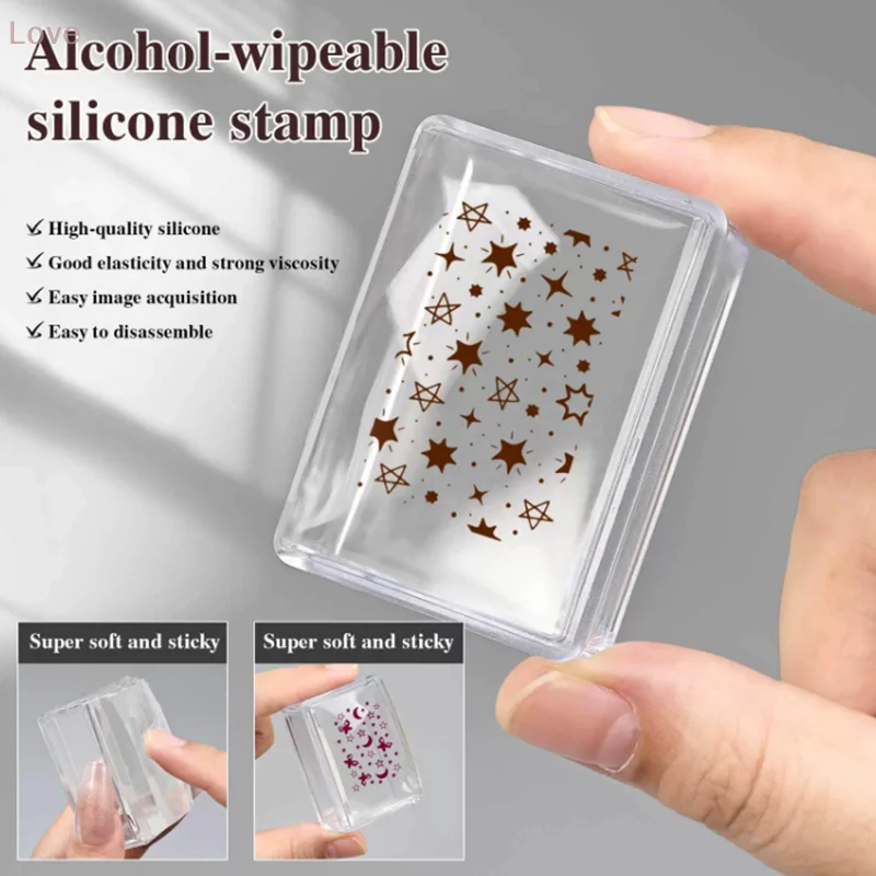 [L&P] قالب قالب الأظافر مكشطة ختم شفافة قابلة للمسح أداة طباعة ختم الأظافر الفرنسية طلاء الأظافر