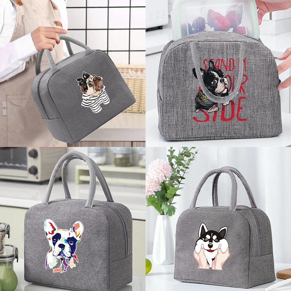 Cooler Bag for Women Insulated Thermal Food Picnic Lunch Box School Child Food Bag Tote Lunch Bags for Work Dog Pattern