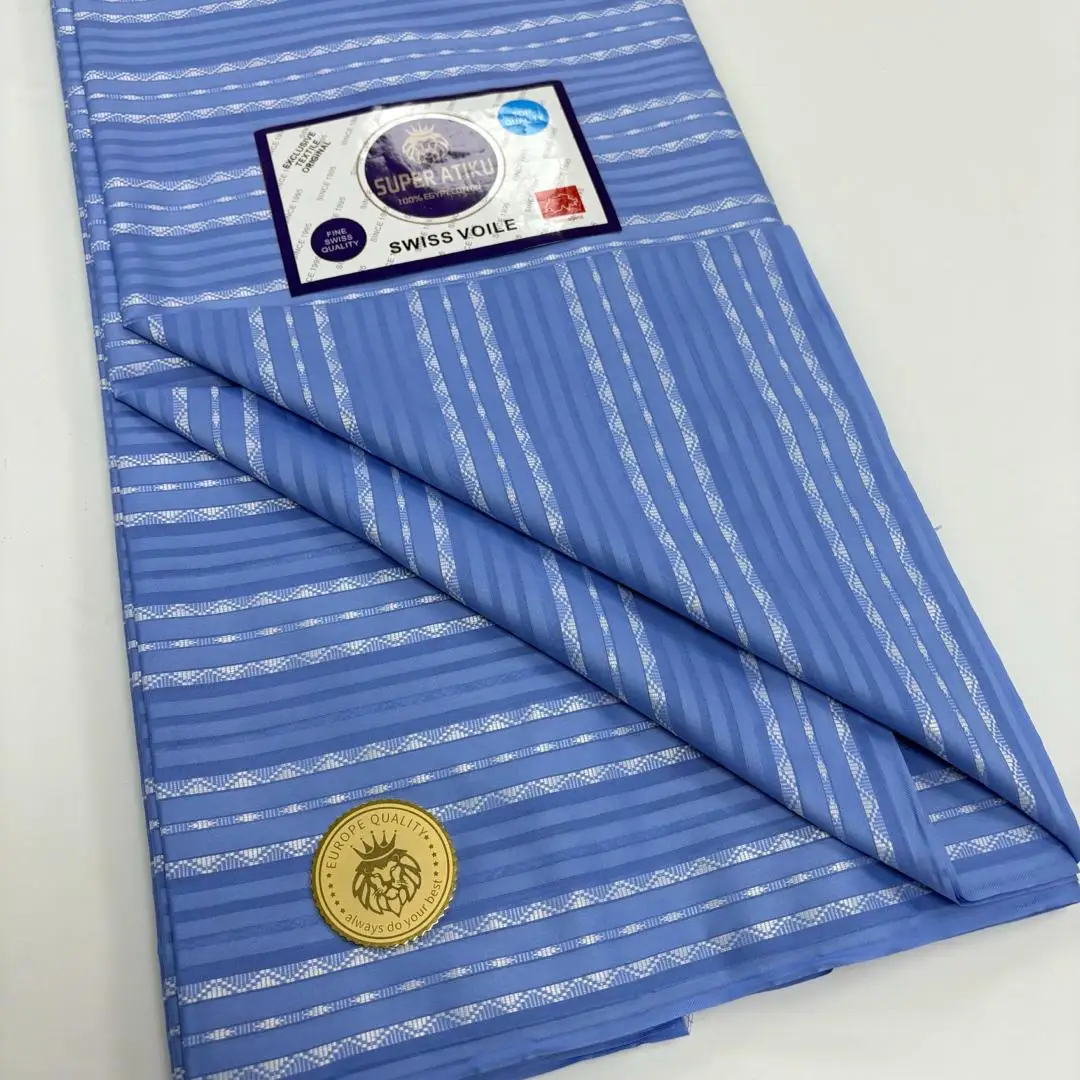 5 ياردة مادة Atiku مع شريط 100% قطن جودة عالية لينة الأفريقي Atiku النسيج السويسري الفوال القطن للرجال القماش M13-1