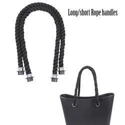 Neue 1 Paar Lange Kurze Schwarz Natürliche Hanf Seil Griff für O tasche Obag Frauen Klassische Mini EVA Tasche