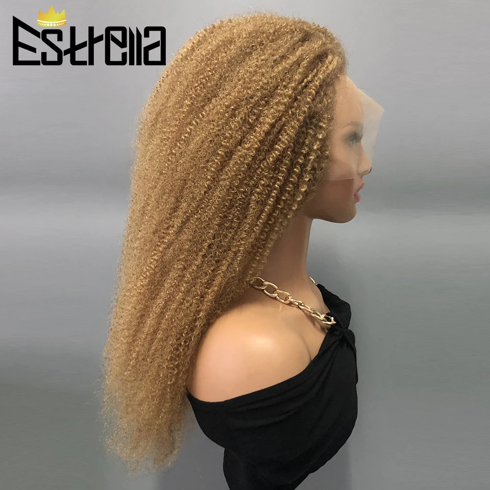 Afro Kinky Curly Human Hair Lace Frontal Wig 180% Density Brazilian 13x4 Curly Lace Front Human Hair Wigs For Women Pre Plucked