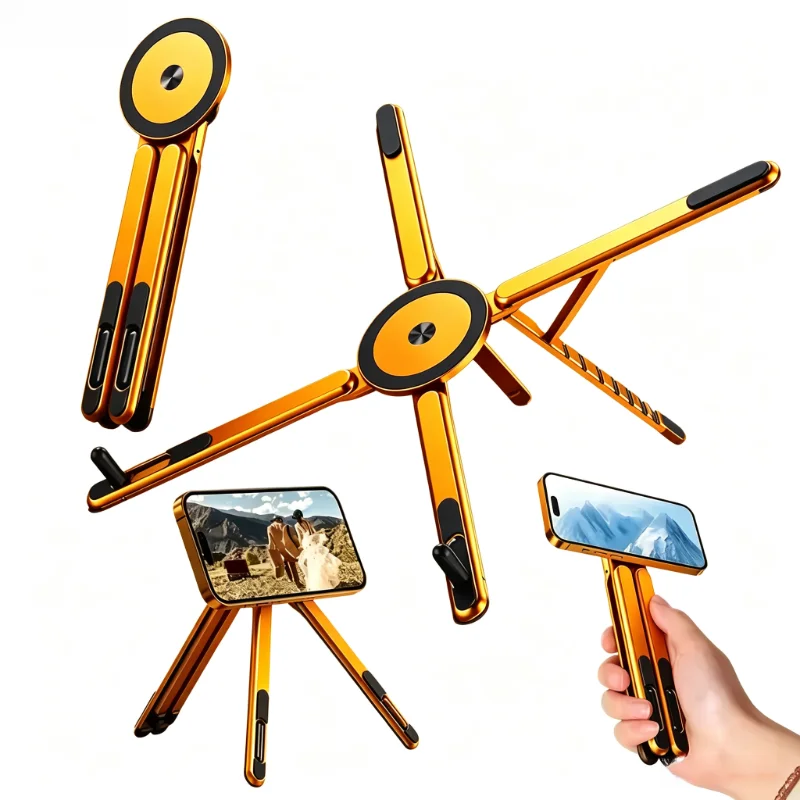 Magnetic Stand for MagSafe, Foldable Phone Holder for Car Desk Travel, Compatible iPhone 17 16 15 Pro Max iPad Laptop Macbook