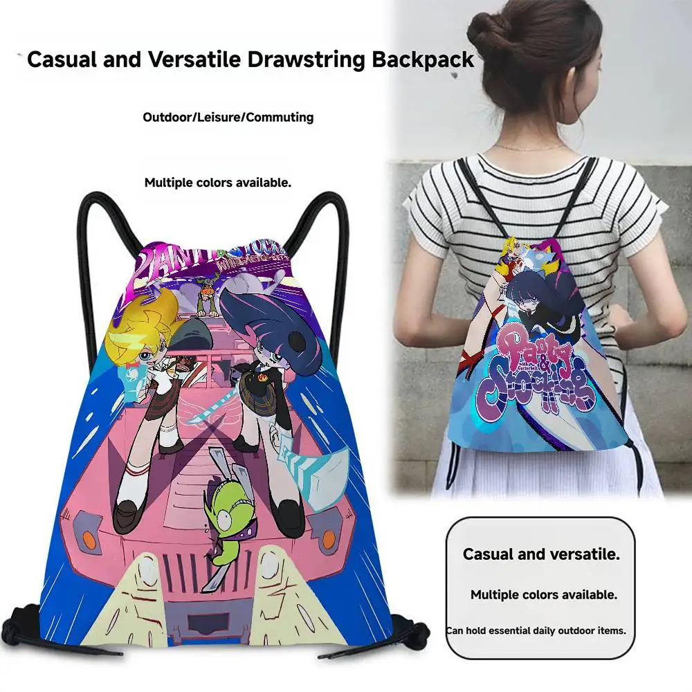 Panty And Stocking With Garterbelt Personalized Drawstring Backpack Sports Gym Bag Men Shopping Sackpack Drawstring Backpack