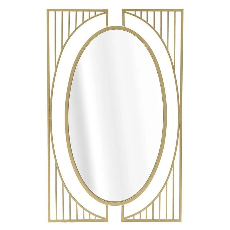 

Modern Gold Metal Frame Wall Art Mirror Contemporary Design for Living Room