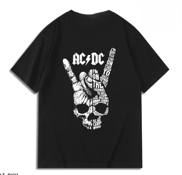 

Summer AC PWRDUP Live DC Print Tshirt Graphic T Shirts Men Women Cotton Hip Hop Fashion Oversized Children T-shirts Clothes 2025