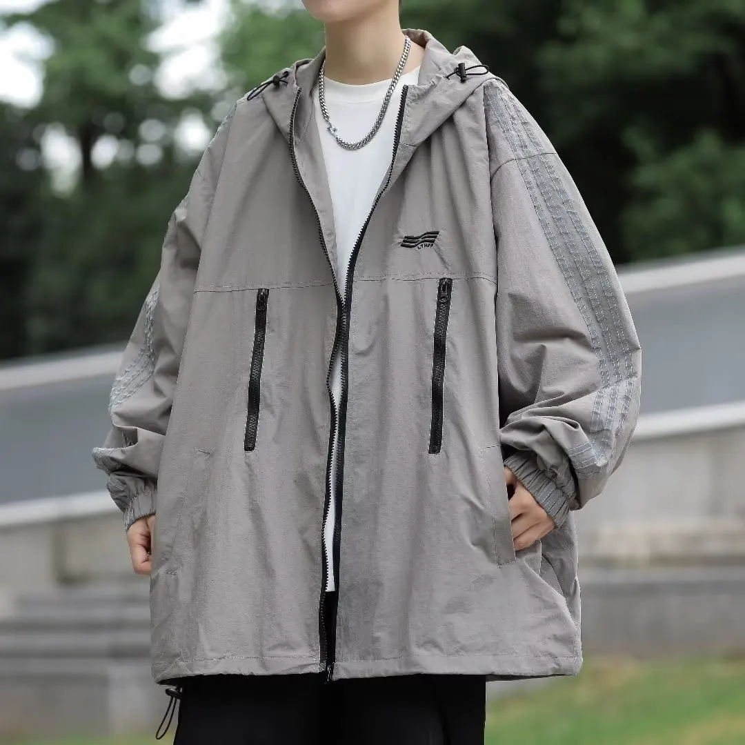 Double-layer Jacket Men Fashion Breathable Trend Sunscreen Clothing Student Casual Jacket