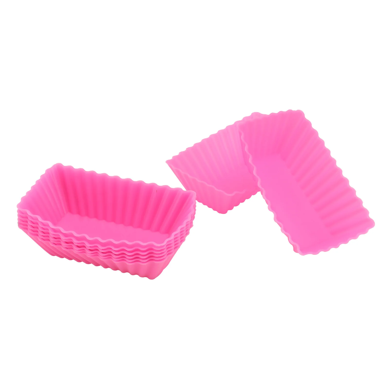 

8 Pcs Silicone Muffin Cup Shaped Cups Cake Tins for Baking Cupcake Moulds Molds Rectangle
