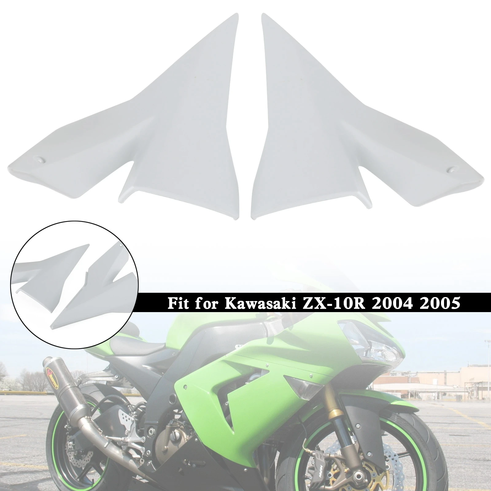 Topteng Tank Side Trim Cover Panel Fairing Cowl For Kawasaki ZX 10R 2004 2005