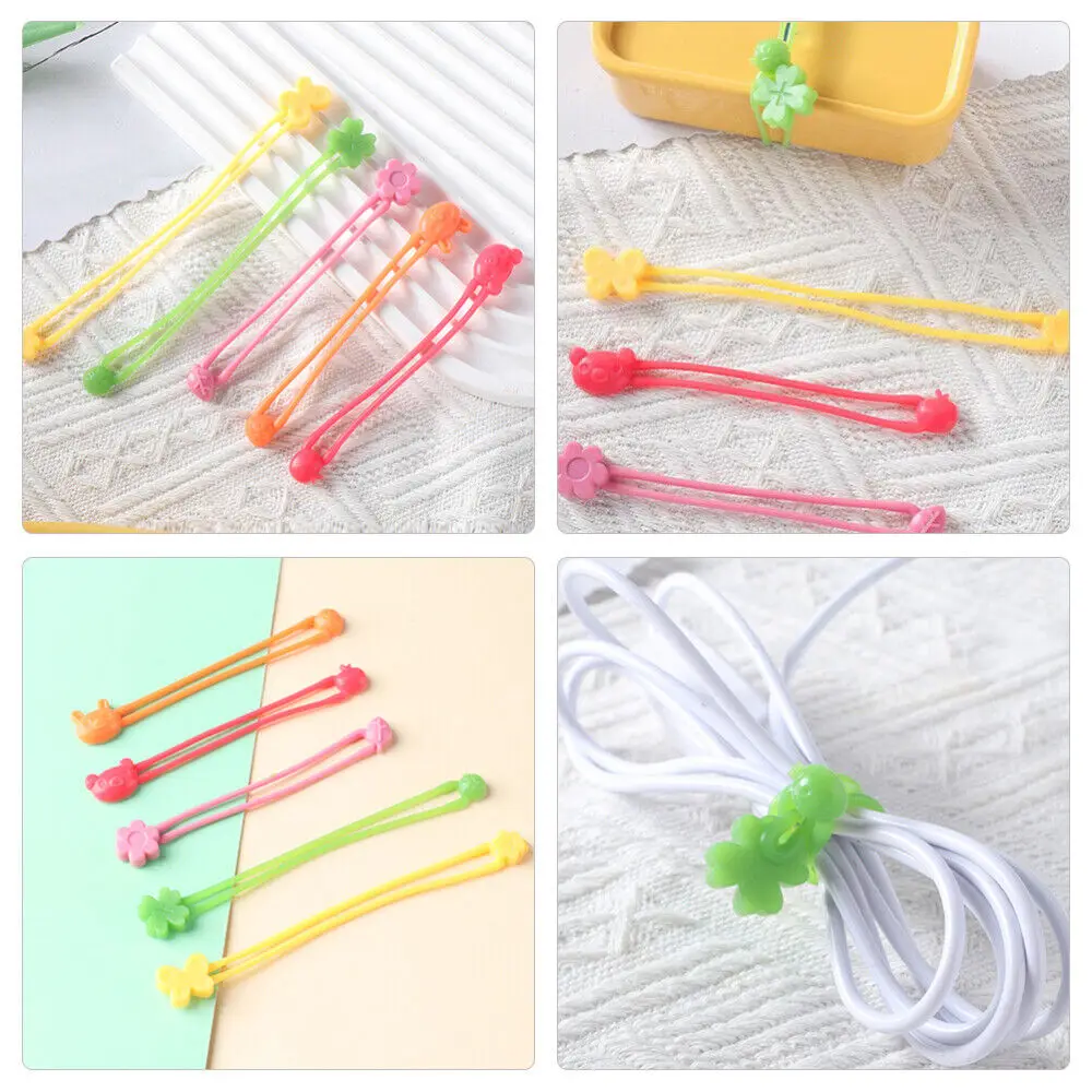 10pcs Multi-Purpose Silicone Rubber Strap Silicone Wrap Bands Bento Box  Fixing Elastic Silicone Band Bento Case Bands