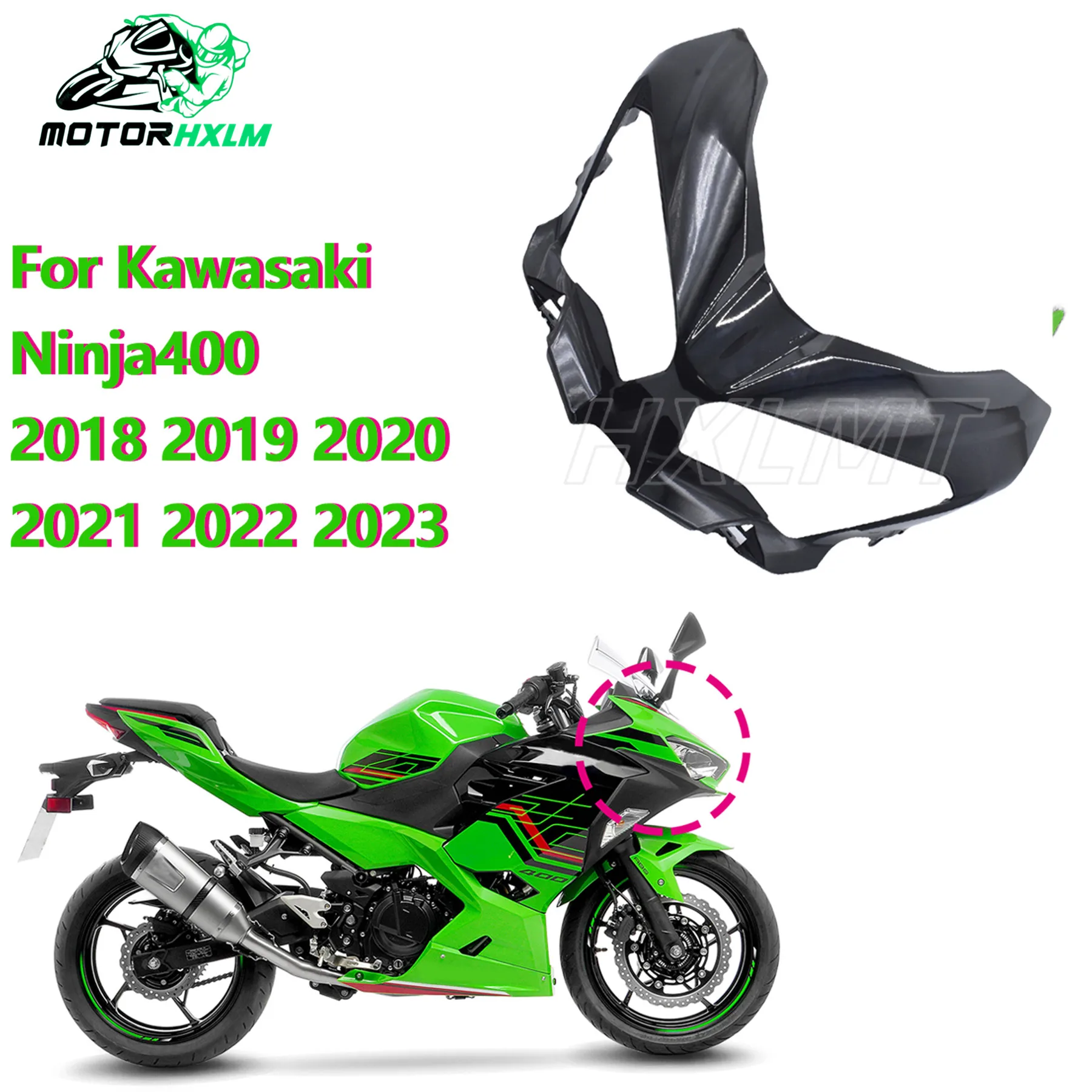 

Motorcycle Front Nose Headlight Cover Fairing Fit For Kawasaki Ninja400 Ninjia400 ZX 400 EX400 2018 2019 2020 2021 2022 2023
