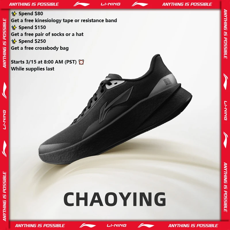 

Мужские кроссовки Li-Ning CHAOYING с амортизацией, легкие, пружинящие, с технологией TEMPO BOUNSE, мягкая подкладка, удобные кроссовки ARBW007