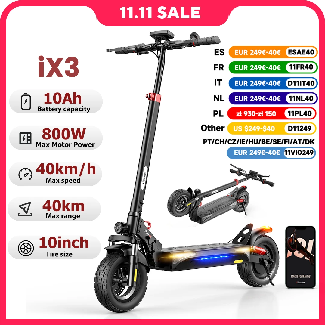iScooter iX3 elektromos roller 800W 10 hüvelyk