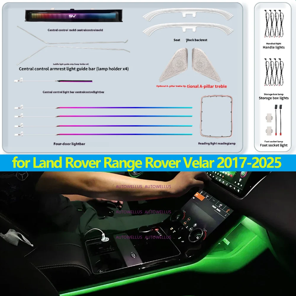 

Atmosphere Lamp Fit for Land Rover Range Rover Velar 2017-2025 Interior Light Reading Light Skylight Light Door Speaker Cover