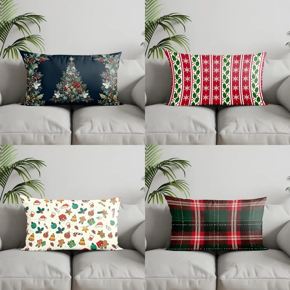 ديكور المنزل شجرة عيد الميلاد غطاء وسادة الأزهار مناسبة ل أريكة غرفة نوم غطاء وسادة السيارة وسادة مستطيلة الظهر #1
