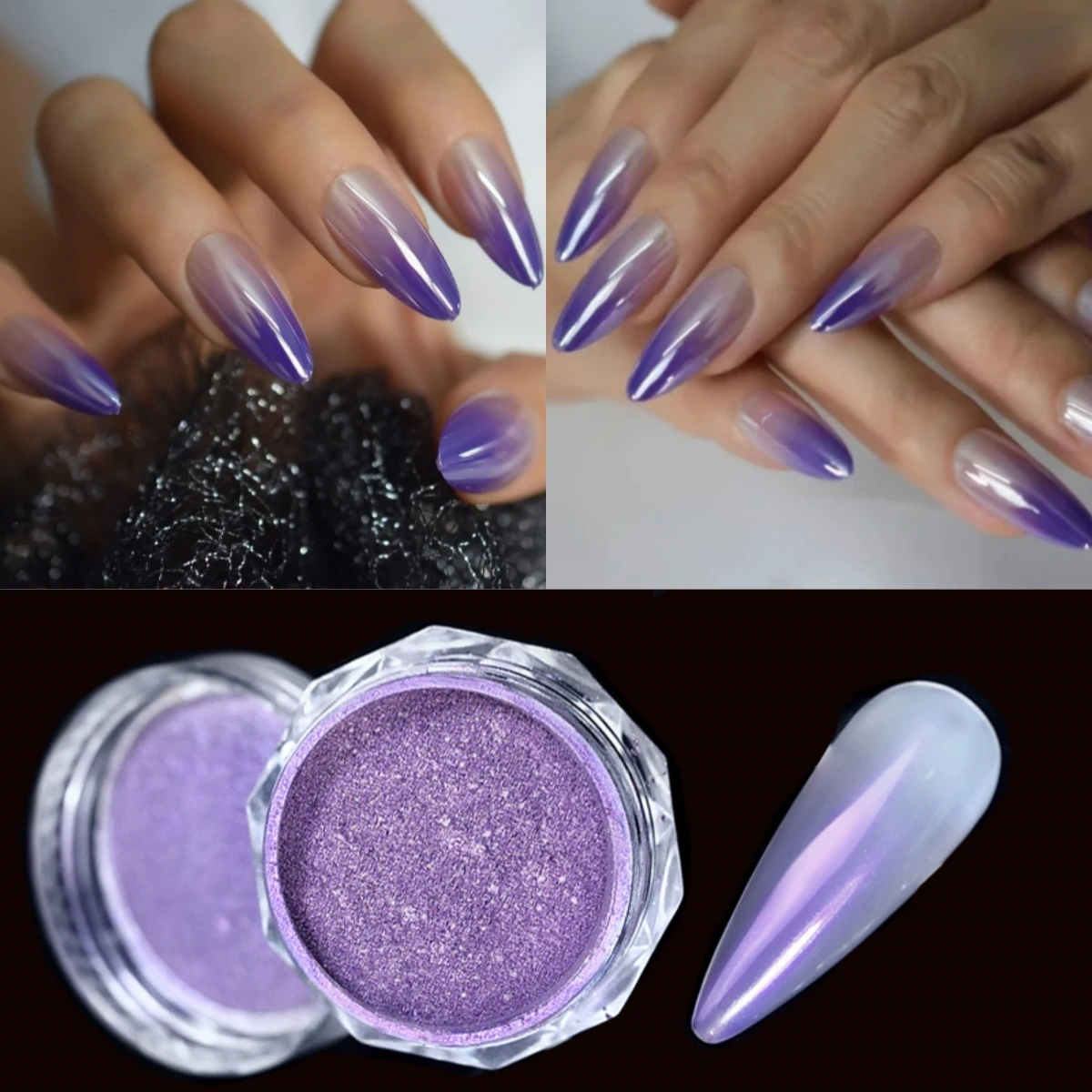 Порошок для ногтей в виде единорога, фиолетовый, синий, красный, блестящий жемчужный пигмент, цветная хромированная потирающая пыль, Русалка, блеск для ногтей, аксессуары для украшения