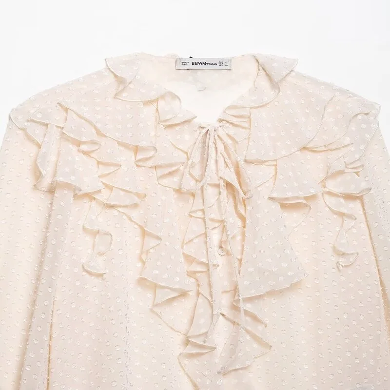 

Spring 2025 Women's Faion Long Sve irt Layered Decorative Thin Veil New Arrival Loose Fit Versatile Sle Regular Length