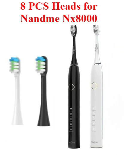 8 PCS Replacement Toothbrush Heads for Nandme Nx8000 Sonic Electric Toothbrush Soft DuPont Bristles, Heads for Nandme Nx8000