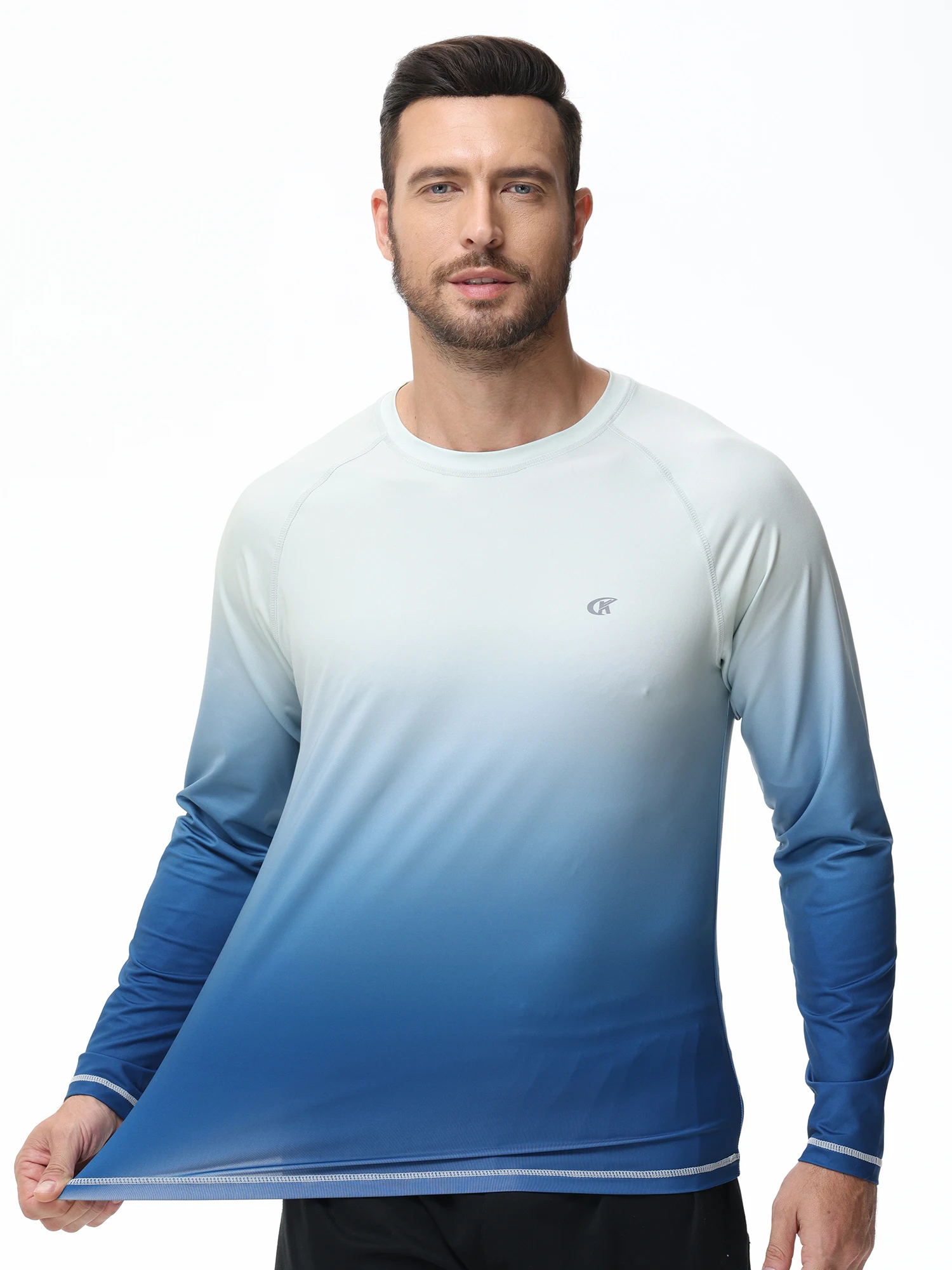 Sommer Herren upf 50 Strand schwimmen T-Shirt schnell trocknen Langarm T-Shirt Rash Guard T-Shirt für Sport Angeln Wandern