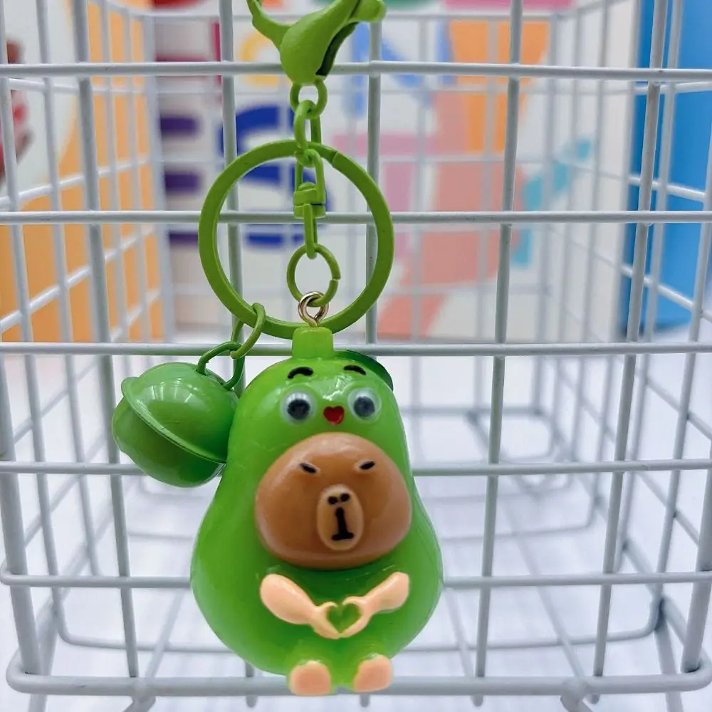 Casual Avocado Cartoon Doll Keychain Cartoon Pendant Capybara Key Ring Yellow Bag Decoration Resin Hanging Ornament Student