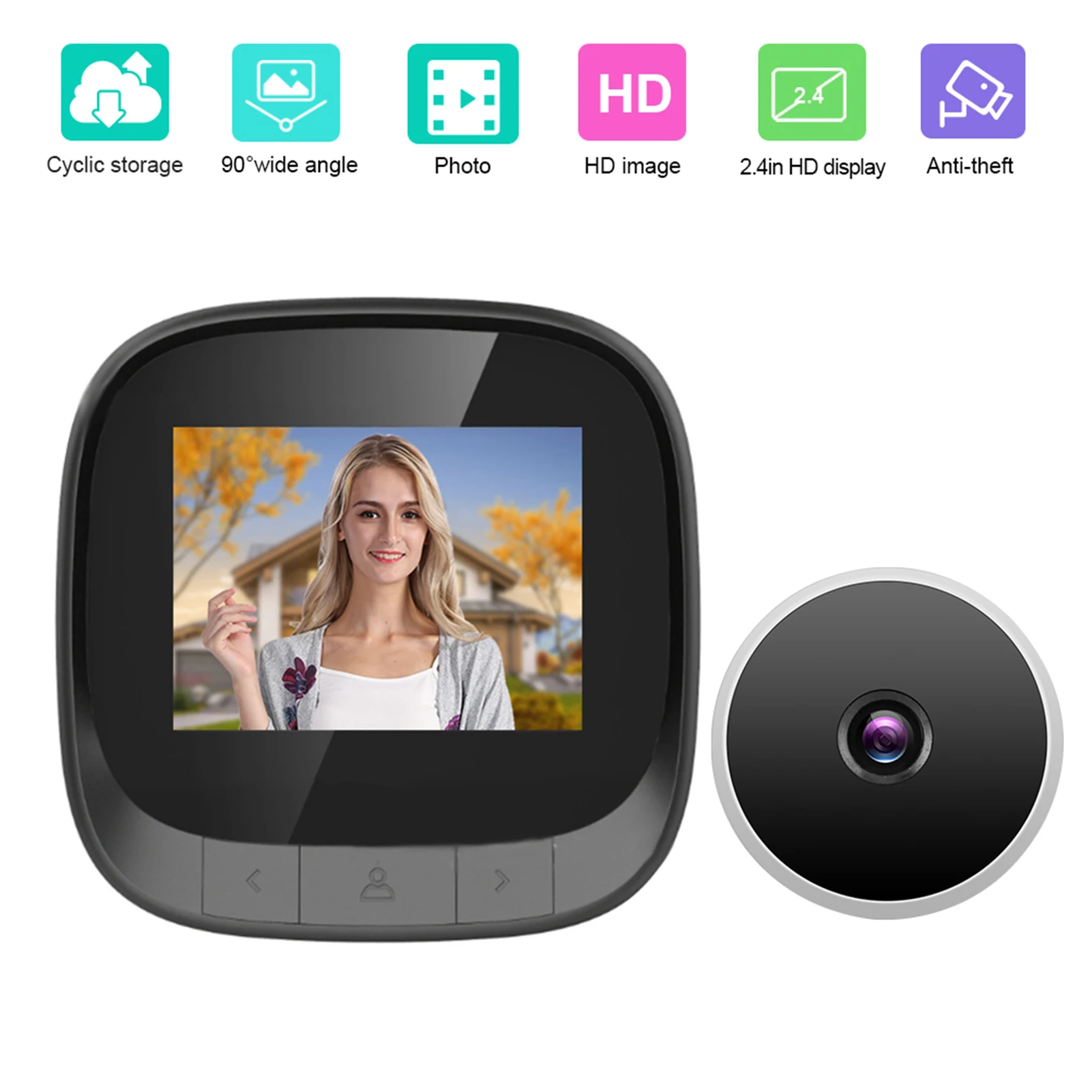 ZK30 2.4in Smart Visual Door Viewer Digital Video Peephole Security Eye Monitoring Camera
