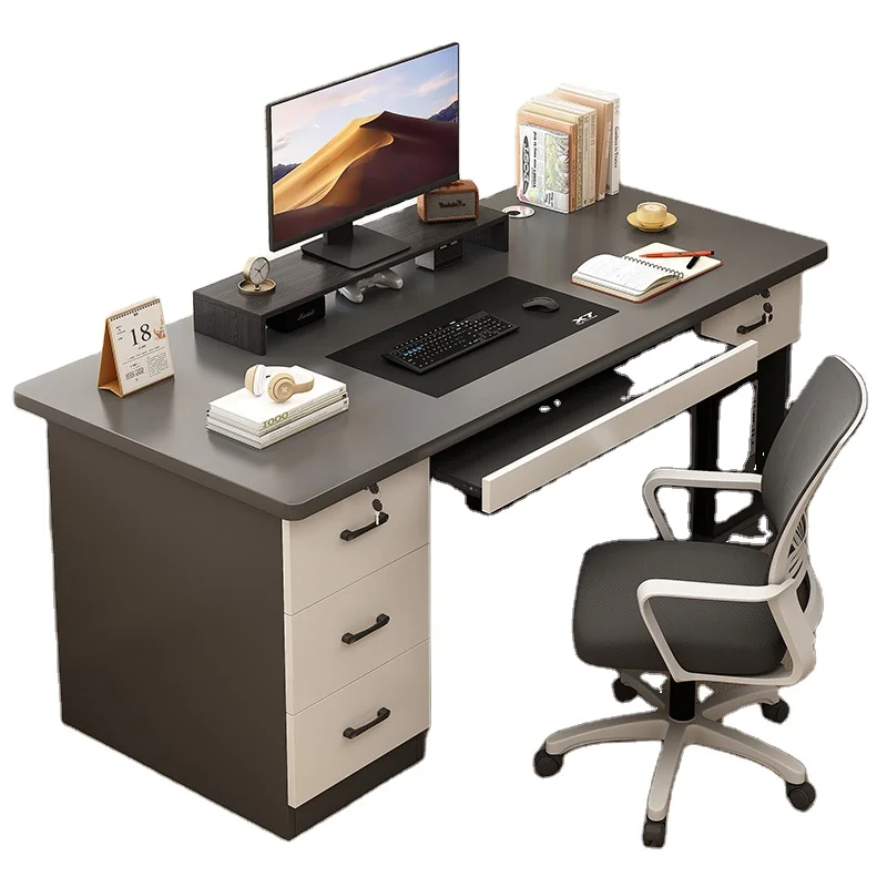 Home Desk Student Writing Study Simple Computer Desk Desktop with Drawer Lock Bedroom Desk