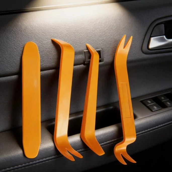 

4Pcs Car Trim Removal Tool Kit Portable Auto Radio Door Panel Dash Pry Bar for Car Interior Disassembly Installation Repair