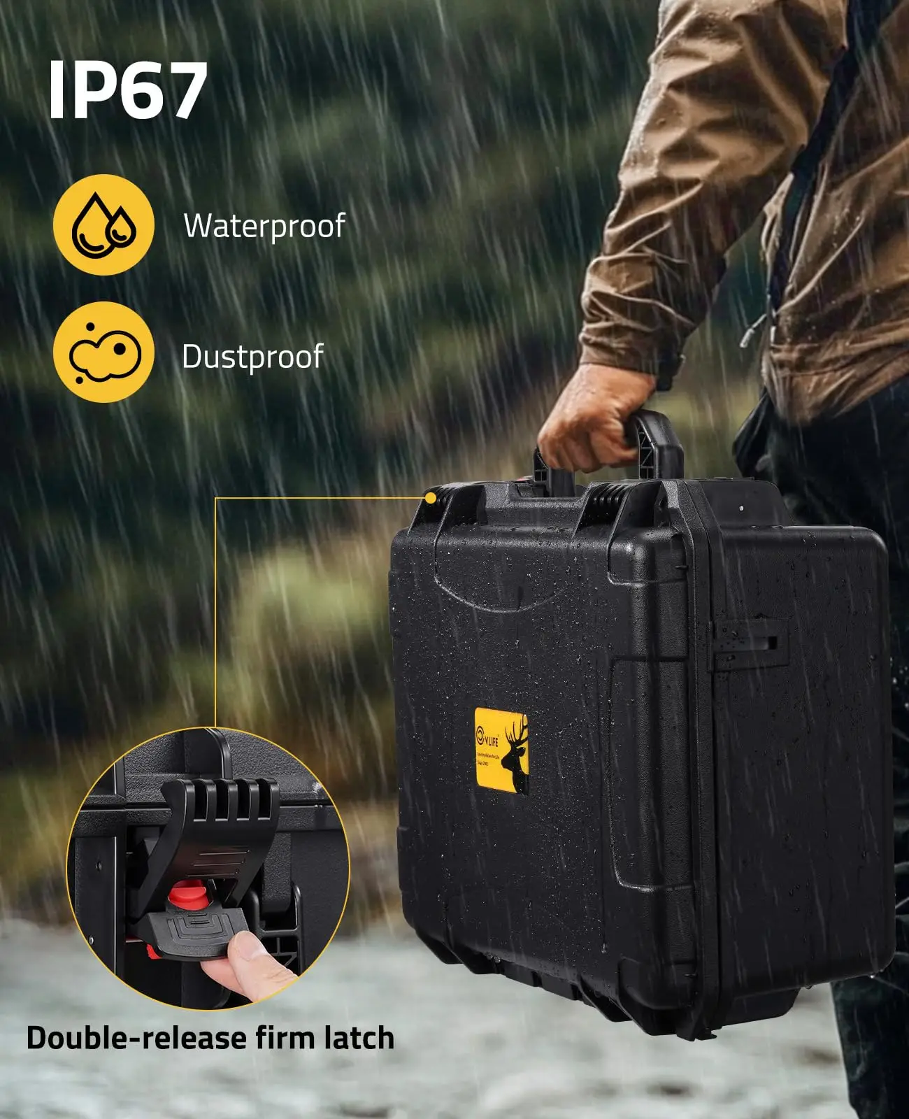 CVLIFE 18" Gun Cases For Pistol Multiple Handguns Mags Bullets Hard Shell Range Trips Shockproof Waterproof