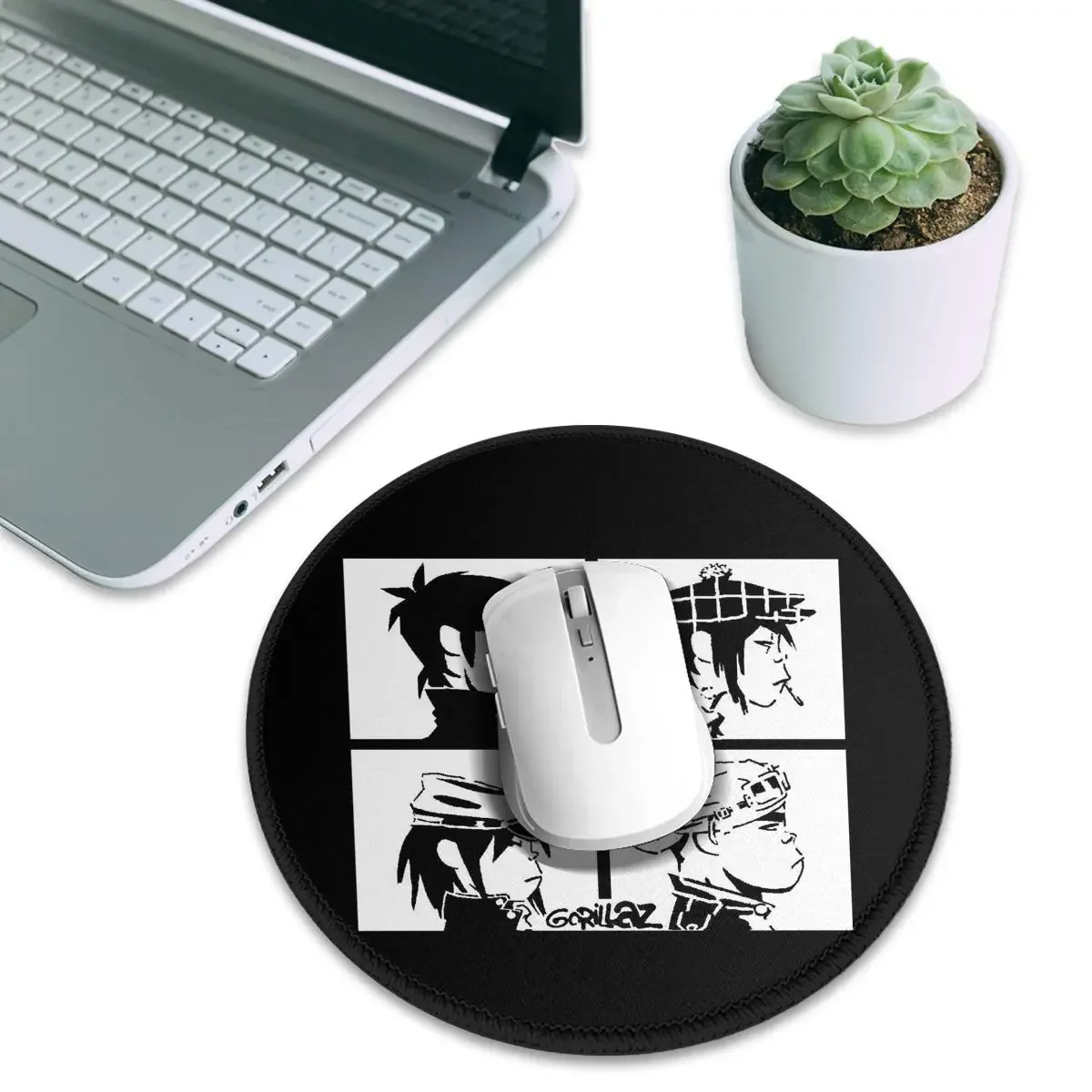 Gorillaz Punk Rock Band Round Mouse Pad Computer Keyboard Mouse Mat Gamer Laptop Desk Mat Office Accessories Table Mats