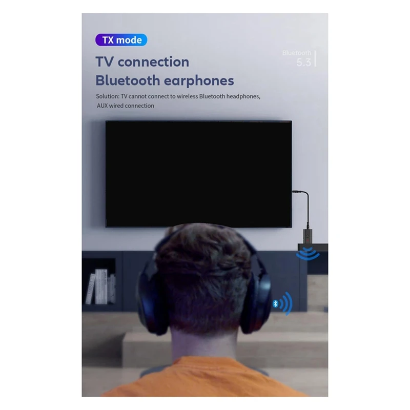Лучший приемник-передатчик Bluetooth 5.3, USB-адаптер Bluetooth, беспроводной аудиопередатчик для домашней/автомобильной звуковой системы телевизора