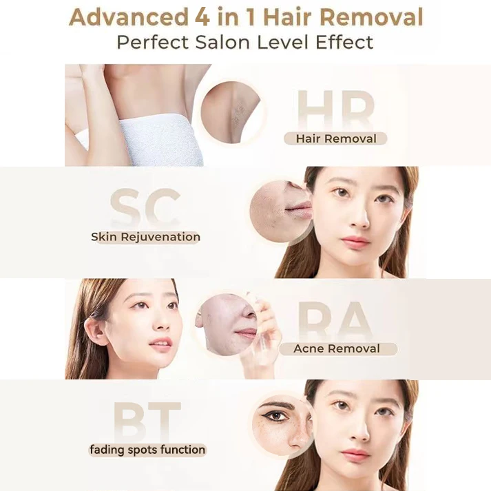 Laser Hair Removal 0.1S/flash 999900+ 18J IPL Hair Remover 4 Modes Body Face Bikini, Home Treament Laser Epilator for Women Men