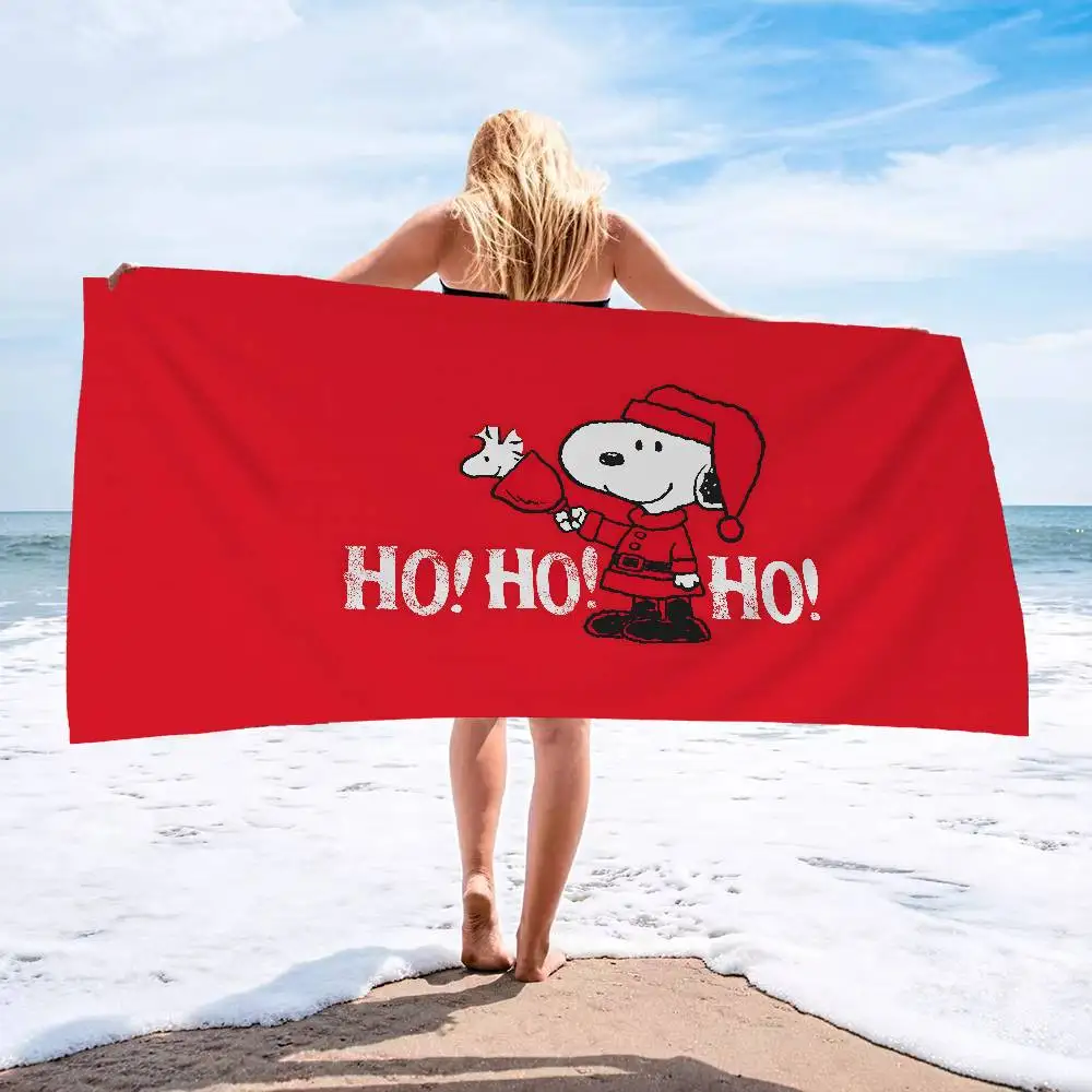 S-Snoopy Cartoon Microfiber Printed Beach Towel Mountain Climbing Yoga Beach Swimming Running Absorbent Soft Towel
